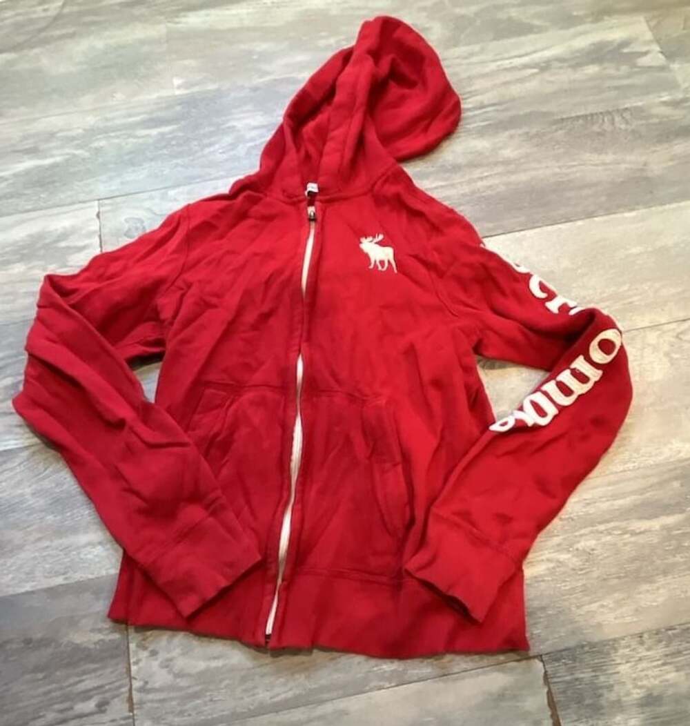 Abercrombie Kids Full Zip Hoodie Size XL Red Logo